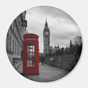 Rött ringa boxas i London rundamagnet Magnet