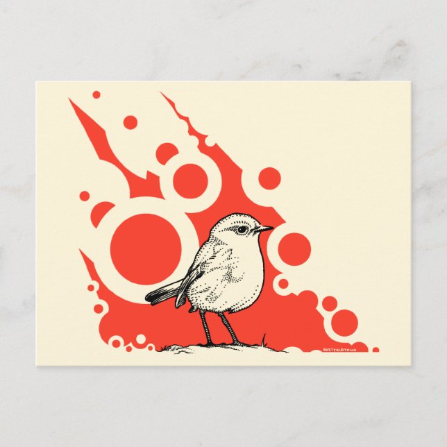 Rött Robin-vykort Vykort (Framsida)