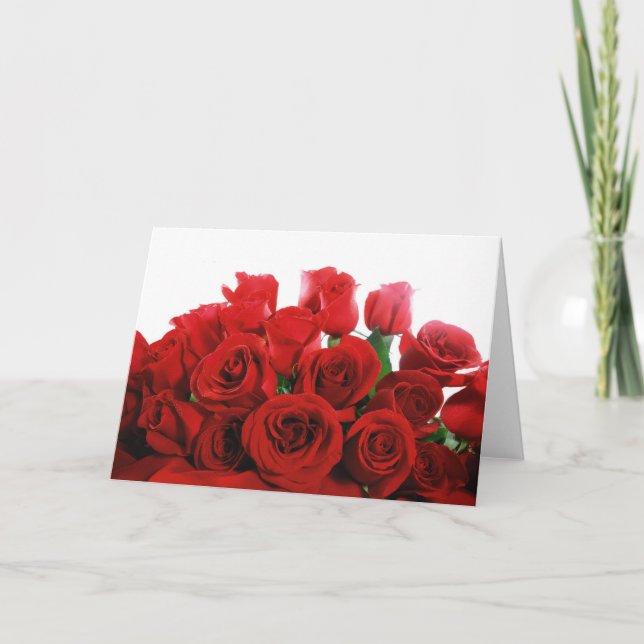 Rött röd rosvalentin kort för dag (Framsida)