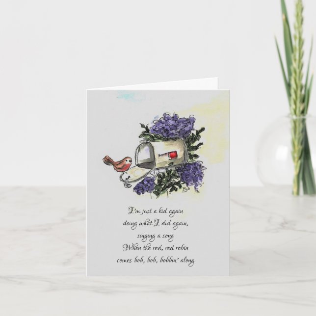 Rött rött Robin kort (Framsida)