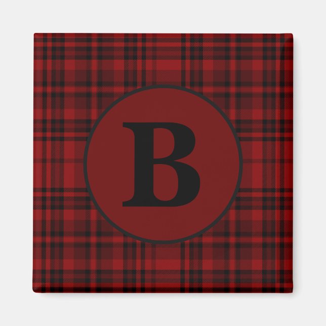 RÖTT RUTMÖNSTER PÅ BONDEGÅRDSTYP MAGNET (Framsidan)