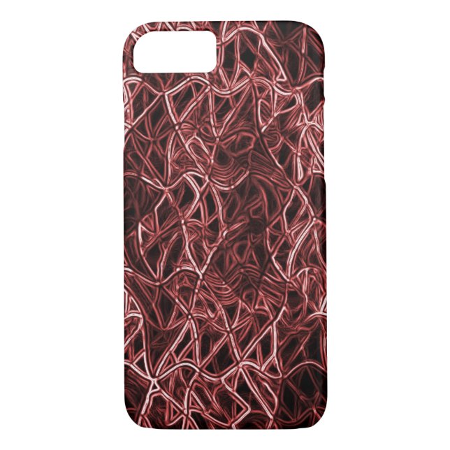 Rött sammanflätat nät av rustik och trångt garn Case-Mate iPhone skal (Baksida)