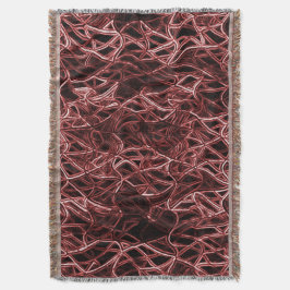 Rött sammanflätat nät av rustik och trångt garn filt