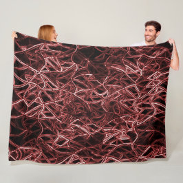 Rött sammanflätat nät av rustik och trångt garn fleecefilt