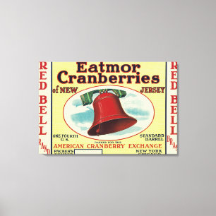 Rött sätta en klocka på Eatmor Cranberries Canvastryck