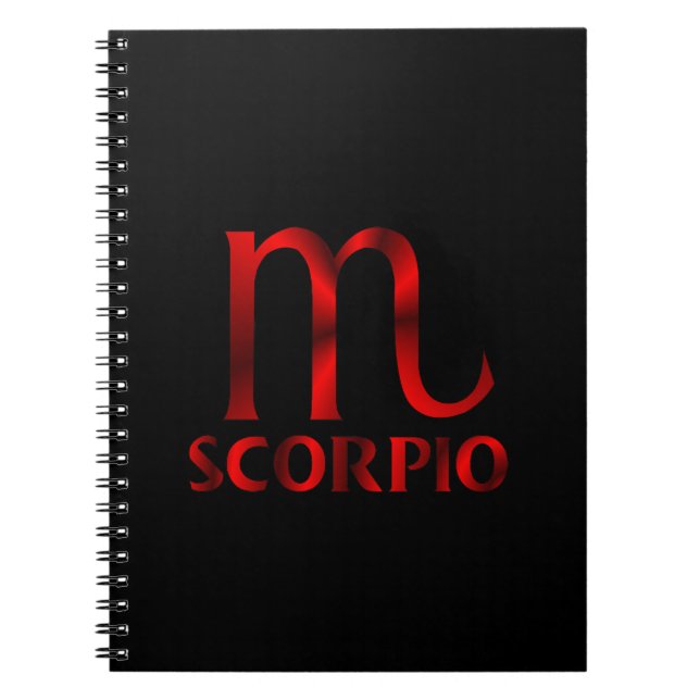 Rött Scorpiohoroskopsymbol Anteckningsbok (Framsidan)