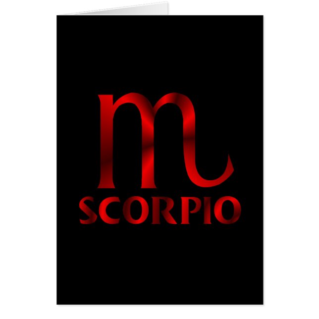 Rött Scorpiohoroskopsymbol Hälsningskort (Framsidan)