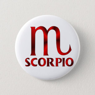 Rött Scorpiohoroskopsymbol Knapp