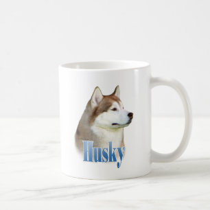 Rött siberian huskynamn kaffemugg