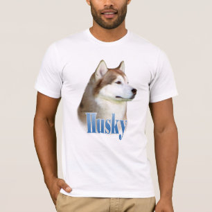 Rött siberian huskynamn t shirt
