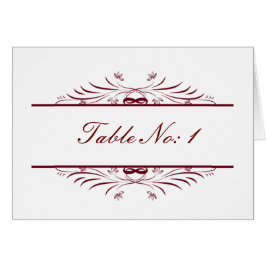 Rött sittplatskort bord OBS kort