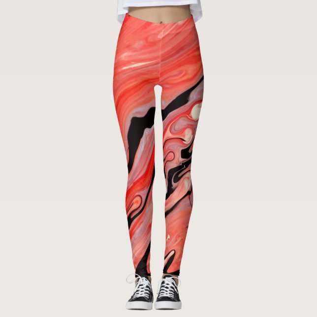 rött skinn leggings (Framsida)