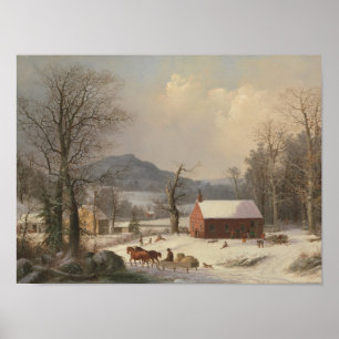 Rött skola huset (landplatsen) 1858 poster