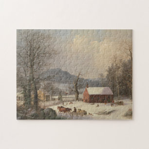Rött skola huset (landplatsen) 1858 pussel