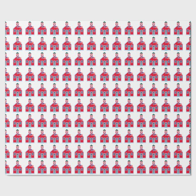 Rött skola huset presentpapper (Seam)