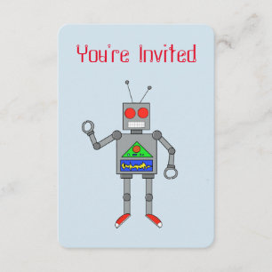 Rött skor robotpartyinbjudningar inbjudningar