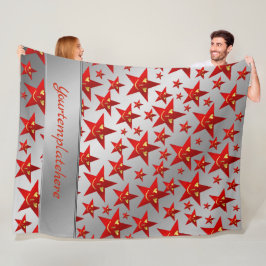 rött, skrattande, lycklig, stjärnor, regnbåge, fär fleecefilt