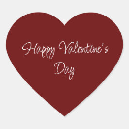 Rött skript för Elegant på Alla hjärtans dag Hjärtformat Klistermärke