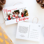 Rött skript God jul År i bild 3-foto Helg Vykort<br><div class="desc">Fira säsongen med det här röda skriptet God jul år i recension 3-helgdag-vykort med en liten elegant-charm. Chicens utformning visar en enkel röd-vit palett färg, som frammanar vinterns mysiga anda. Dess moderna och unika dragningskraft och dess gedigna formulering skapar en balans mellan perfekt och säsong. I en avslappnad och ett...</div>