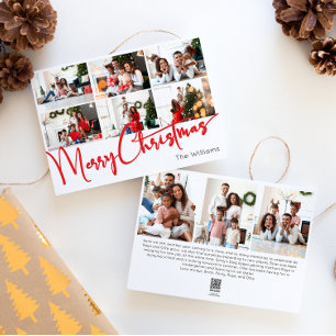 Rött skript God jul År i bild 9-foto Julkort