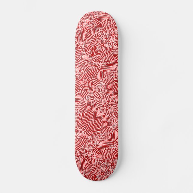Rött skriptformat mini skateboard bräda 18,5 cm (Framsida)