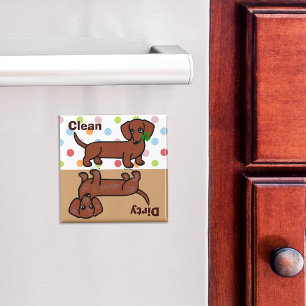 Rött släta tax 2 smutsar ner/rent magnet
