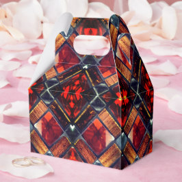 Rött slipat glas presentaskar