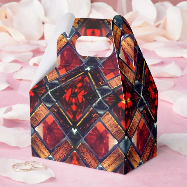 Rött slipat glas presentaskar (Bröllop)