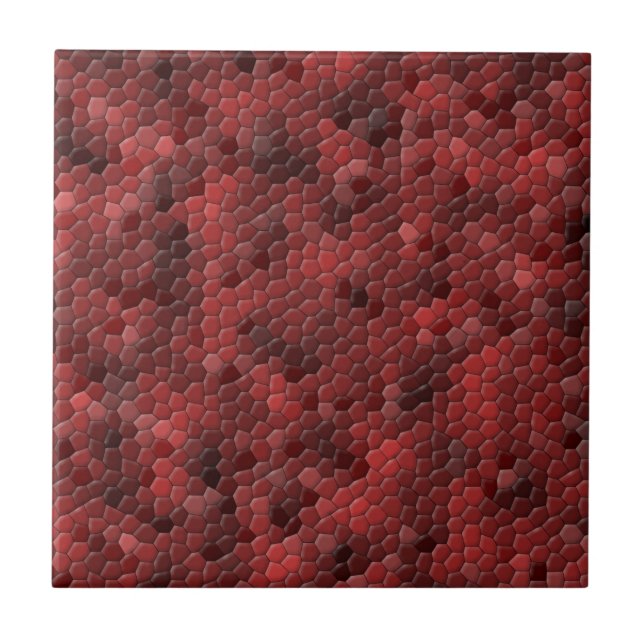 Rött Snakeskin mönster Kakelplatta (Framsidan)