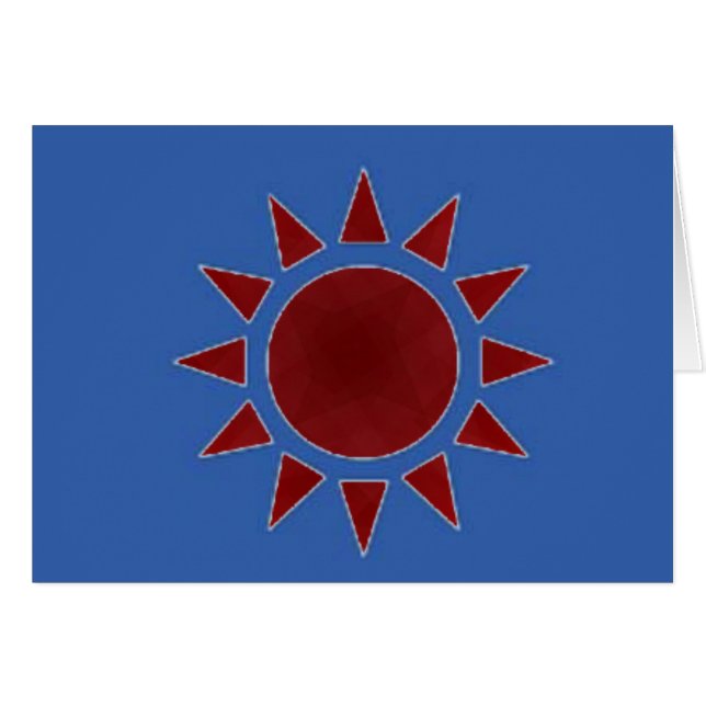 Rött Sol Hälsning/anteckningskort Hälsningskort (Framsidan Horizontal)
