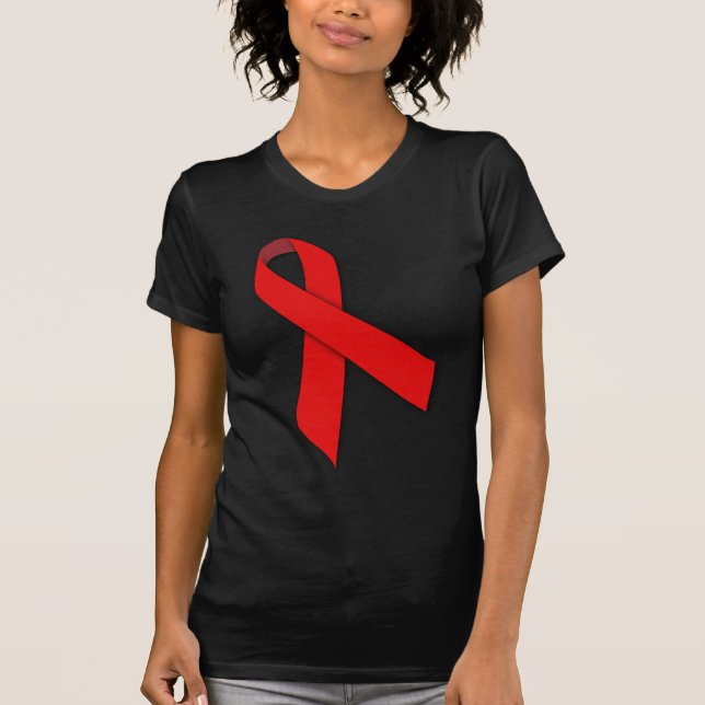 Rött solidaritetband av folk som bor med AIDS Tee (Framsida)