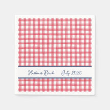 Rött sommar-gingham, rutigt 4 juli