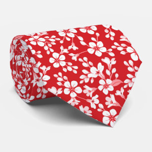 Rött sött litet blommigt mönster slips