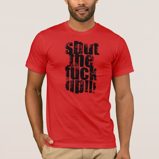 Rött stäng fet ** K upp T-tröja T Shirt (Framsida)