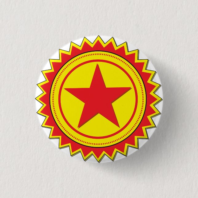 Rött stjärnaemblem knapp (Framsida)