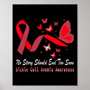 Rött stöd för rött för sicklecellanemi Awareness B Poster