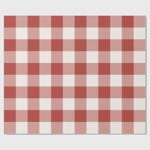 Rött stort rutigt Gingham Presentpapper
