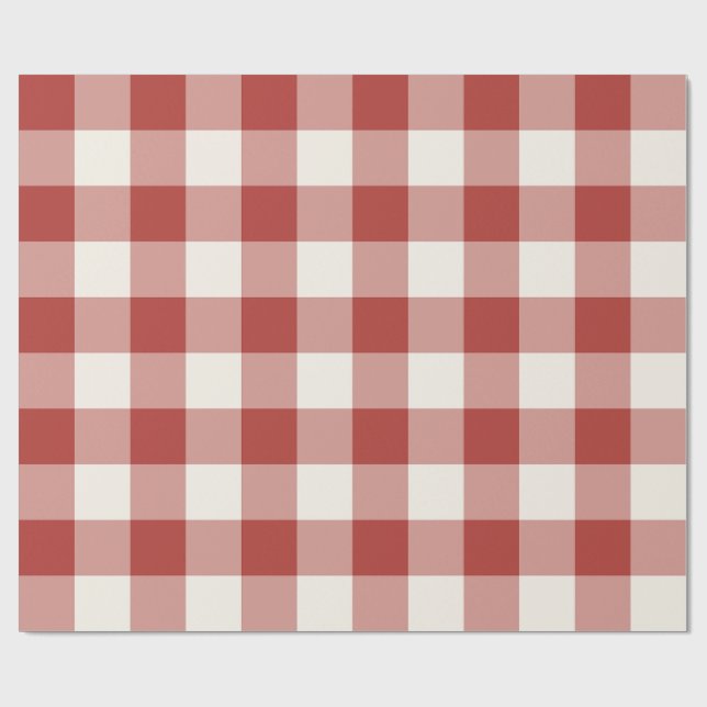 Rött stort rutigt Gingham Presentpapper (Platt)