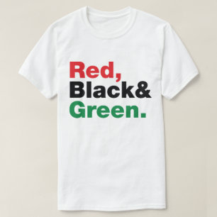 Rött, svart & grönt tee shirt
