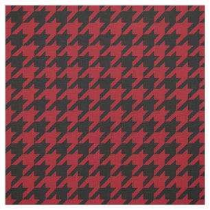 Rött svart Houndstooth för Cranberry mönster #2 Tyg