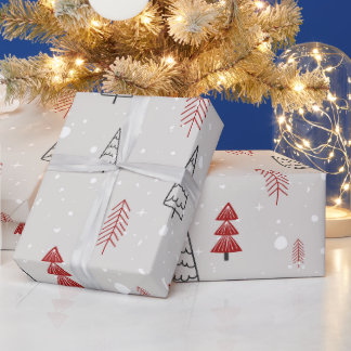 rött svart Modern, enkel geometrisk Julgran Presentpapper