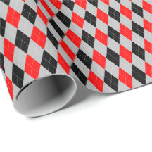 Rött, svart och grått Argyle-inslagspapper
