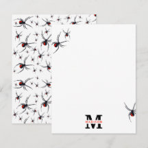 Rött & Svart Spindelmönster med monogram