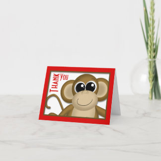 Rött tackkort för Cute Monkey