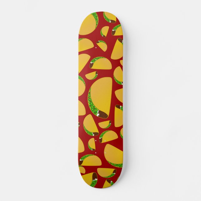 Rött tacomönster skateboard bräda 20,5 cm (Framsida)