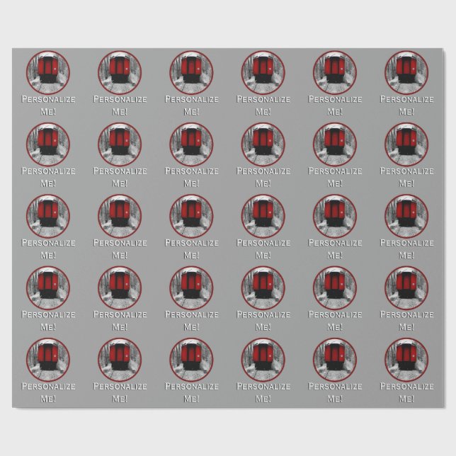 Rött tåg för CabooseVictorianånga Presentpapper (Platt)