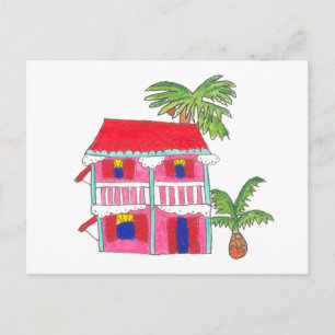 Rött Tak House-vykort Vykort