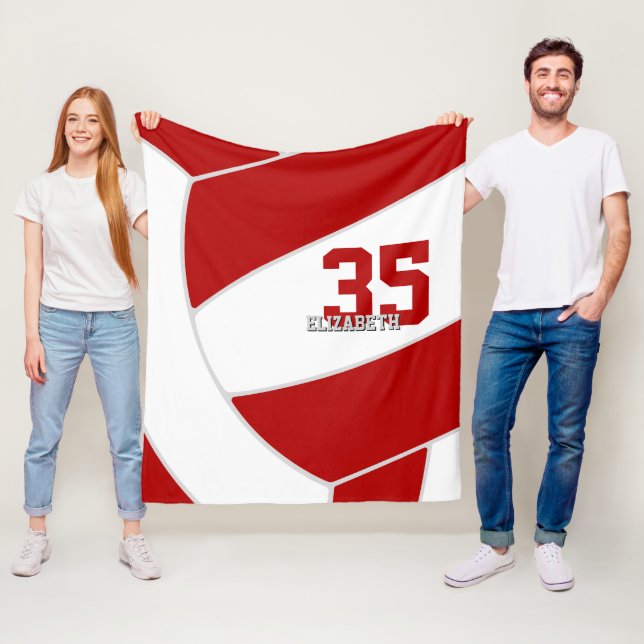 rött team färg ginormous volleyball fleecefilt (På plats)