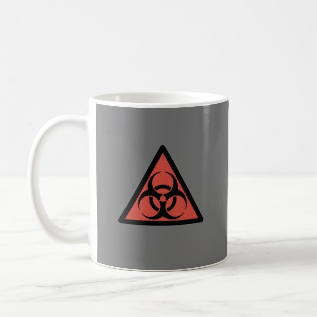 Rött tecken på biofarlighet kaffemugg (Vänster)