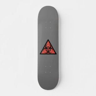 Rött tecken på biofarlighet mini skateboard bräda 18,5 cm